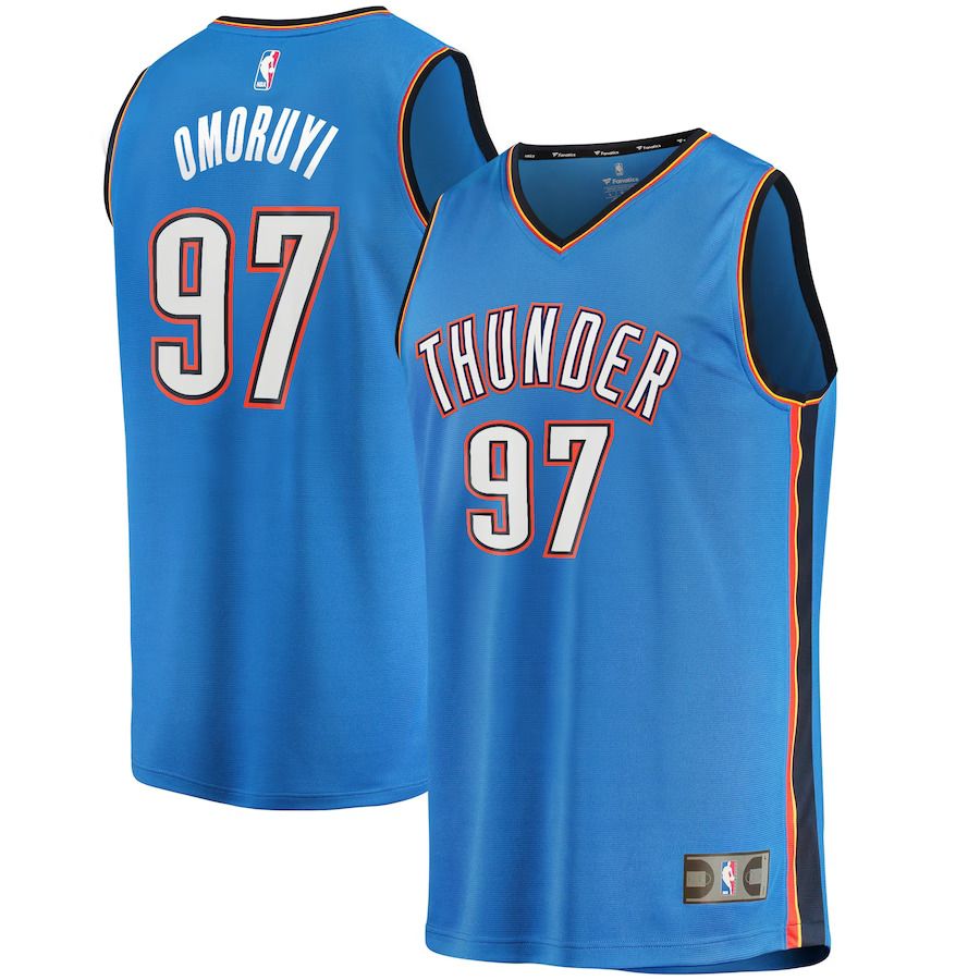 Men Oklahoma City Thunder #97 Eugene Omoruyi Fanatics Branded Blue Fast Break Player NBA Jersey->customized nba jersey->Custom Jersey
